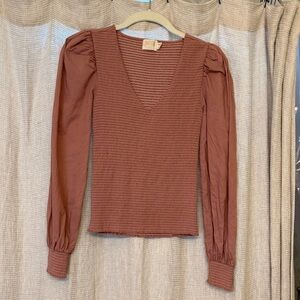 Nation LTD Dusty Pink Long Sleeve Blouse
